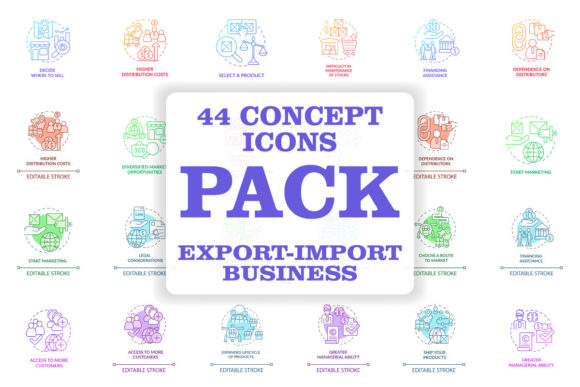 Evaluating Export and Import Business Concept Icons for Your Visual Projects