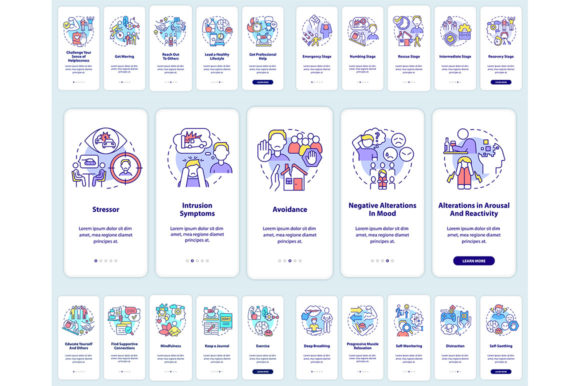 Navigating Healing: The Role of the Coping with PTSD Mobile App Screen Set in Modern Design