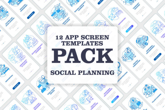 Social Planning App Screen Bundle: UI/UX Templates