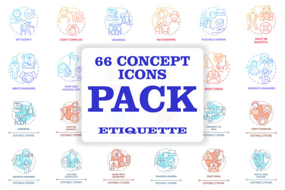 The Etiquette Concept Icons Bundle: A Visual Toolkit for Modern Communication