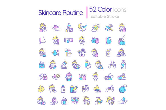 The Visual Language of Modern Beauty: Understanding the Skincare Routine RGB Color Icons Set
