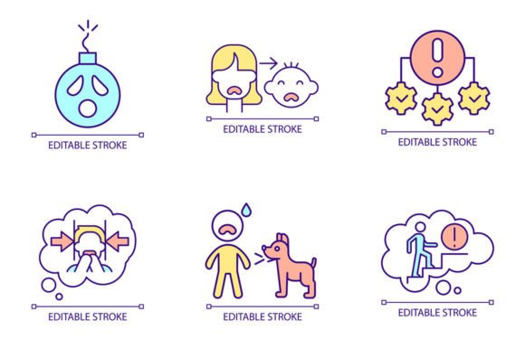 Visualizing Anxiety: How the Phobia RGB Color Icon Set Communicates Modern Fear