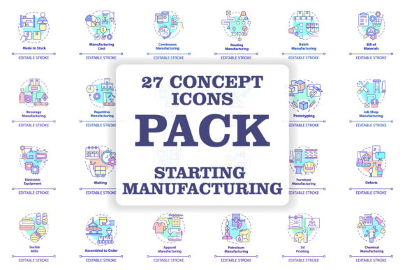 Visualizing the Manufacturing Process with the Starting Manufacturing Business Icon Set